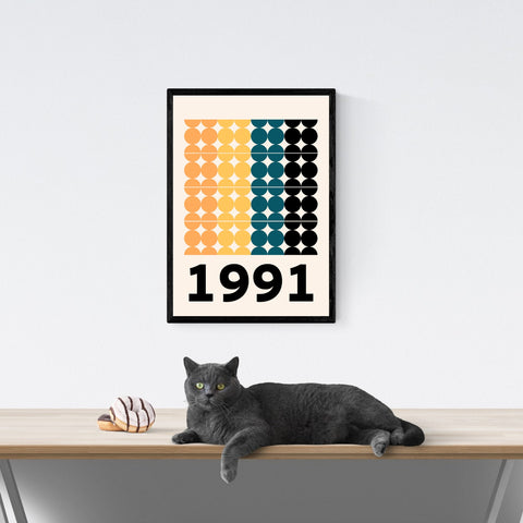 Diseño de impresión retro con año | Personalizado | cartel total