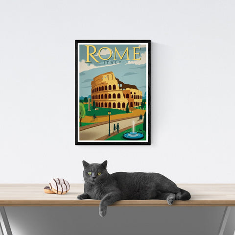 Roma | Póster de viaje vintage | Italia | Viajes | cartel total