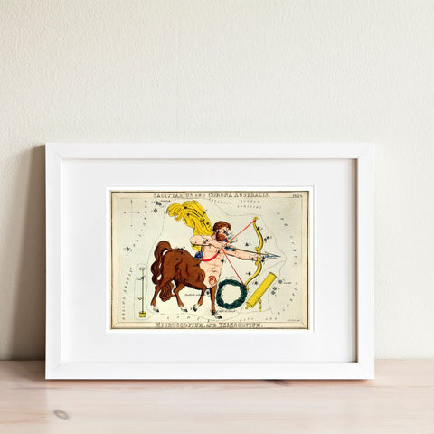 Ilustración del zodiaco Sagitario vintage | Decoración del hogar | cartel total
