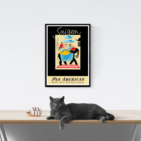 Vendimia | Viajes | Póster | Vietnam | Saigón | sartén | Soy | sartén | americano | sartén | Agra | Arte | decoración | estilo