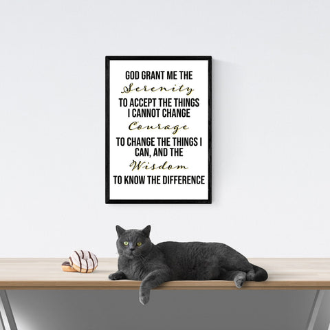 Oración de la Serenidad - cartel de impresión de arte contemporáneo espiritual / Oración de la Serenidad Inspirador | Recuperación | cartel total