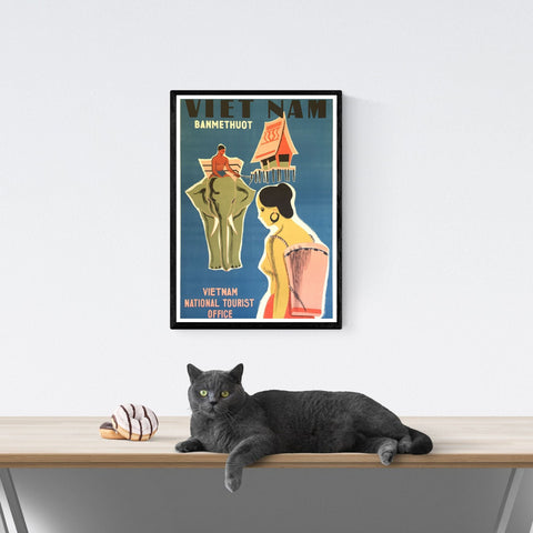 Vendimia | Viajes | Póster | Vietnam | Banmethuot | Arte | decoración | estilo