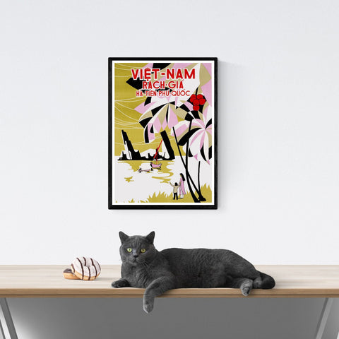 Vendimia | Viajes | Póster | Vietnam | Rach-Gia | Arte | decoración | estilo