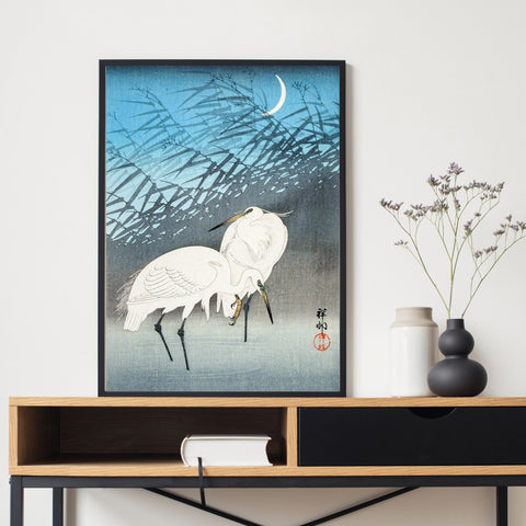 Aves garceta vintage | Japonés | Ilustraciones | cartel total