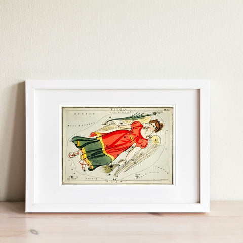 Ilustración del zodiaco Virgo vintage | Decoración del hogar | cartel total