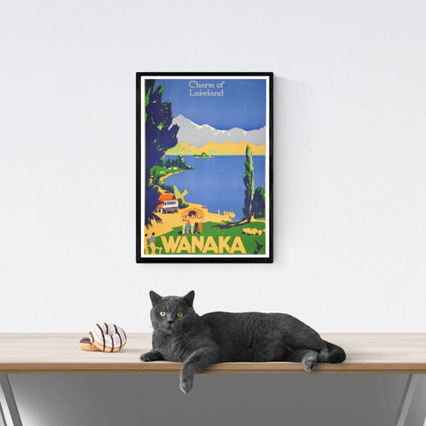 Vendimia | Viajes | Póster | Wanaka | Sur | Isla | Nuevo | Zelanda | Arte | decoración | estilo