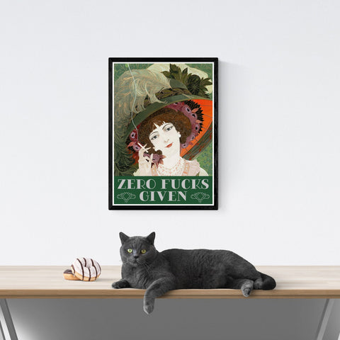 Cero folladas dadas | Jurar | Impresión de estilo victoriano | cartel total