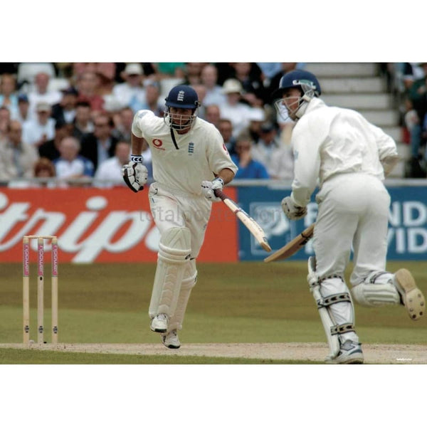 Michael Vaughan and Marcus Trescothick in action during the England v New Zealand npower Third Test match at Trent Bridge | TotalPoster